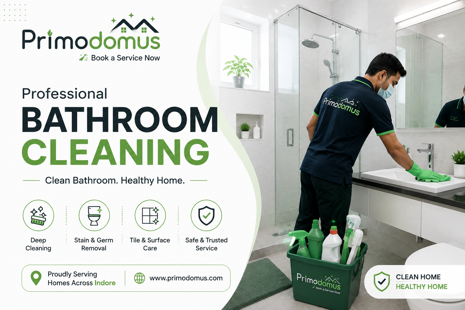 Bathroom Cleaning in Indore: A Fresh and Clean Bathroom with Primodomus